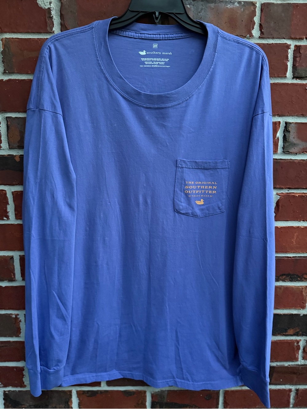 Southern Marsh Uptown Oaks Royal Purple Mardi Gras Long-Sleeve Pocket T-Shirt P6